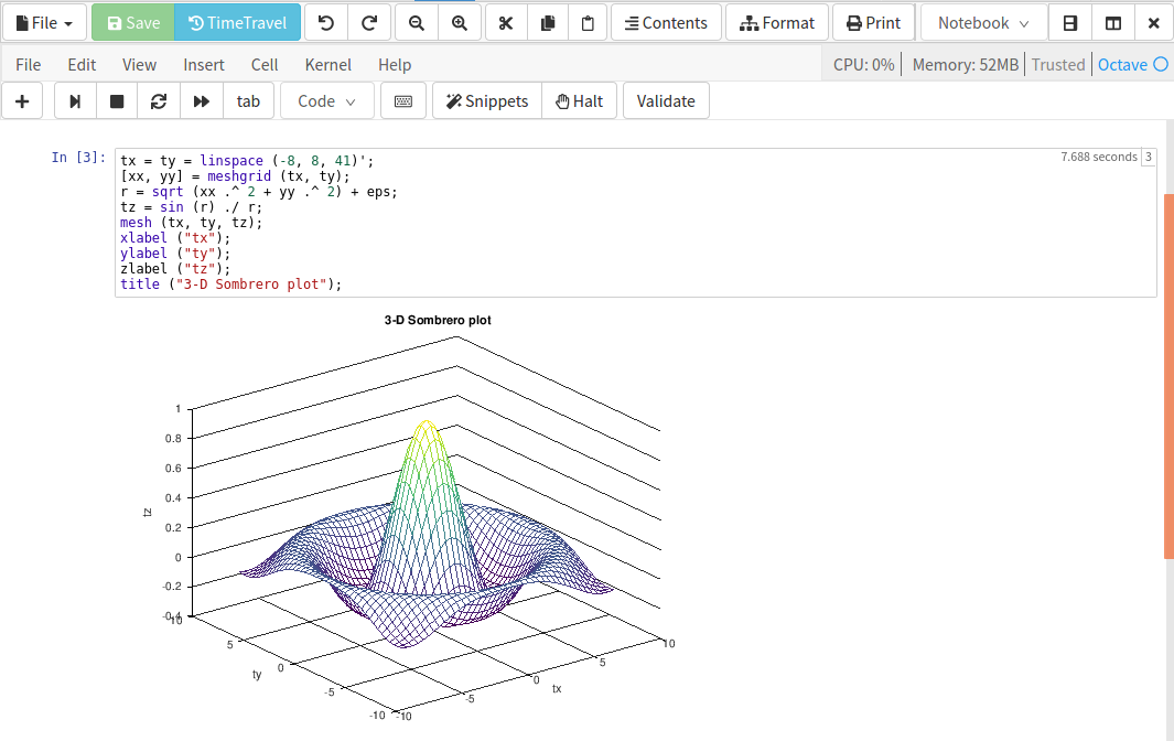 Screenshot illustrating Octave Packages