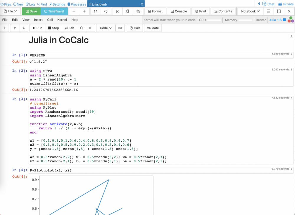 Using Julia in a Jupyter notebook