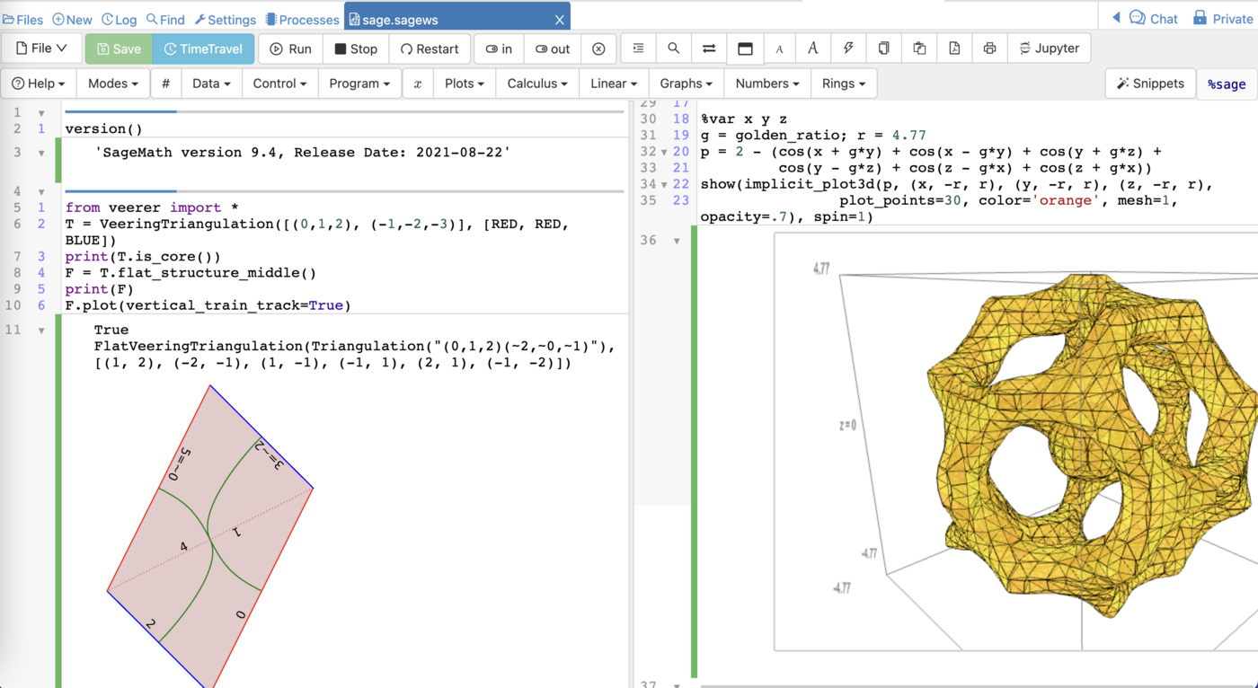 Using SageMath in a Worksheet